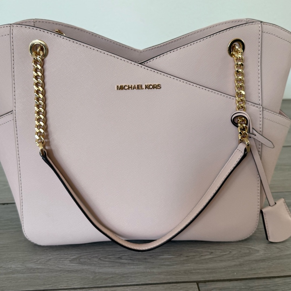 Michael Kors Pink and Gold Shoulder Bag with Chain Straps